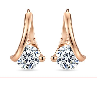 Round drop moissanite earrings - AME-2026-005