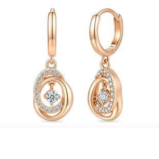 Pave moissanite hoop earrings - AME-2026-008