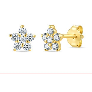 Minimal round moissanite studs - AME-2026-010