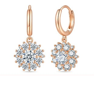 Bridal moissanite drop earrings - AME-2026-012