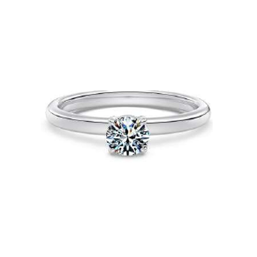 5mm round solitaire moissanite ring - DO120082-S-W-WH#7