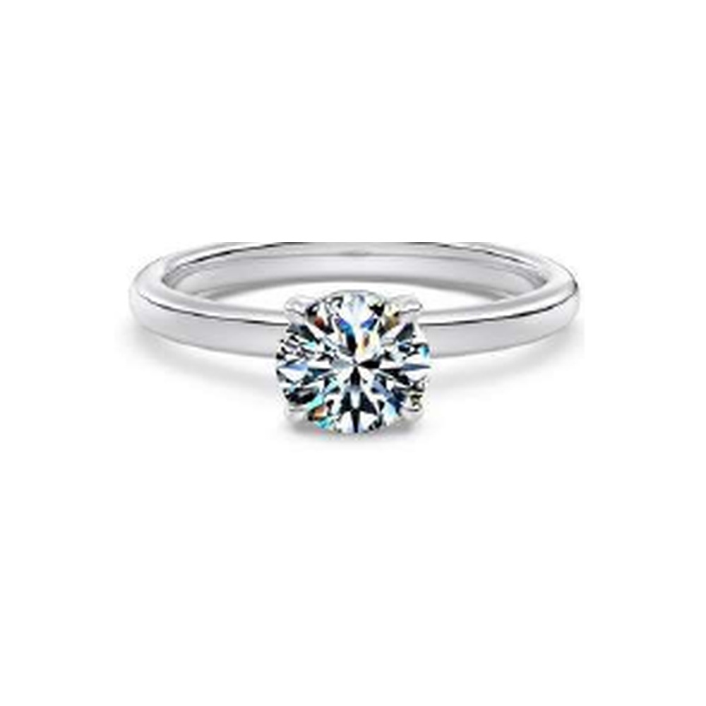 6.5mm round solitaire moissanite ring - DO120083-S-W-WH#7