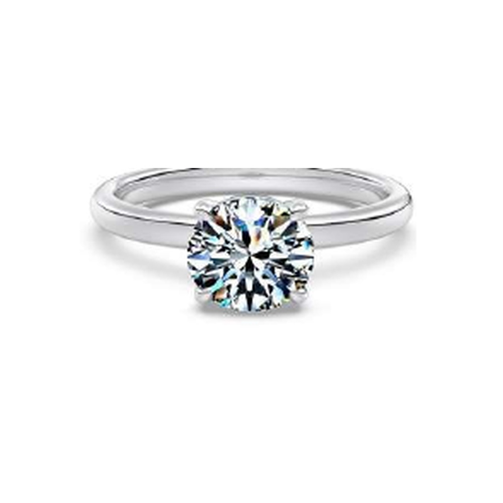 7.5mm round solitaire moissanite ring - DO120084-S-W-WH#7