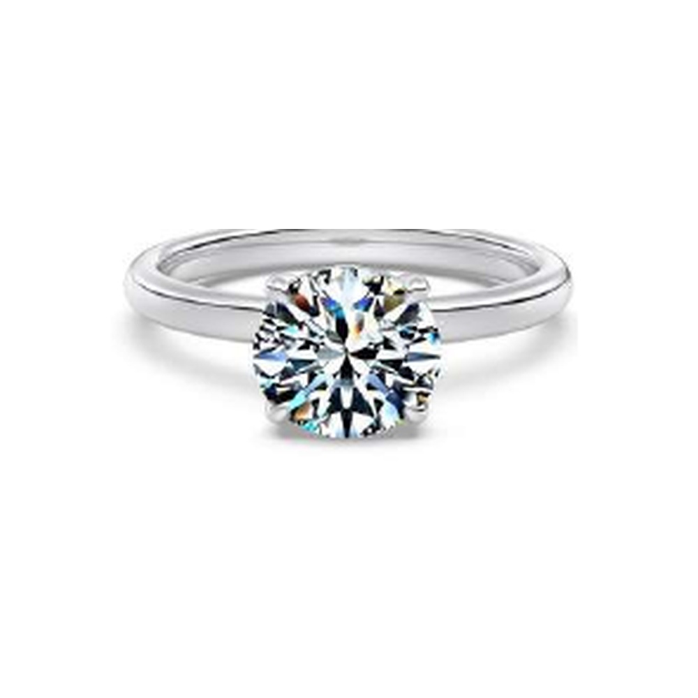 8mm round solitaire moissanite ring - DO120085-S-W-WH#7