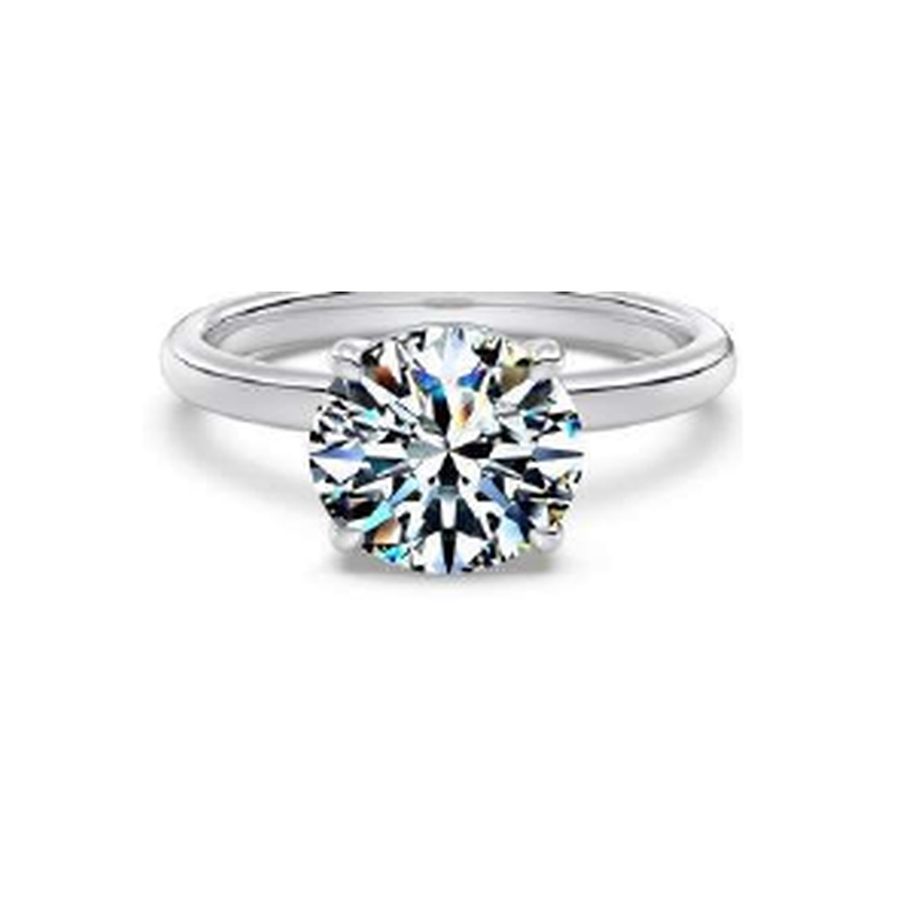 9mm round solitaire moissanite ring - DO120087-S-W-WH#7