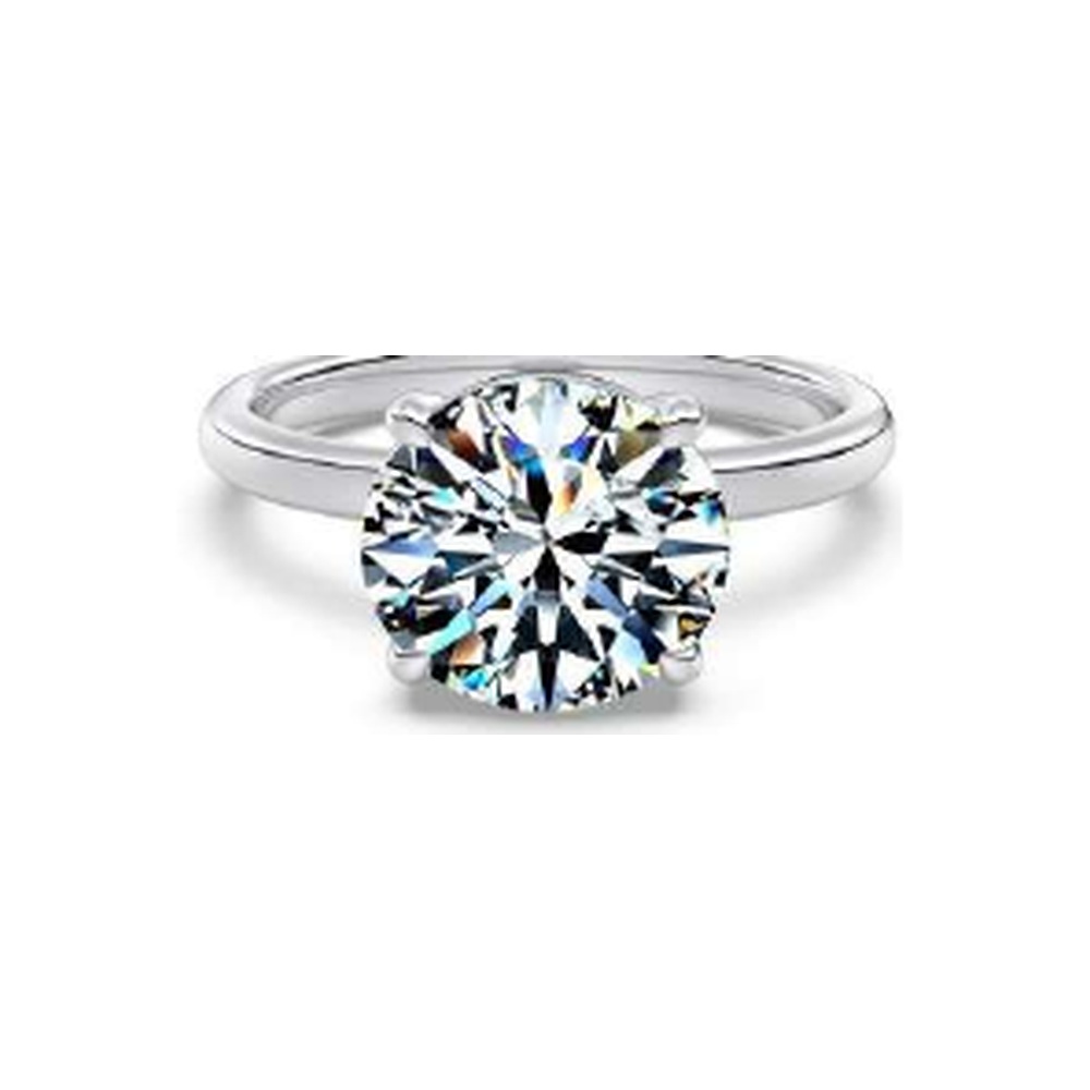 10mm round solitaire moissanite ring - DO120088-S-W-WH#7