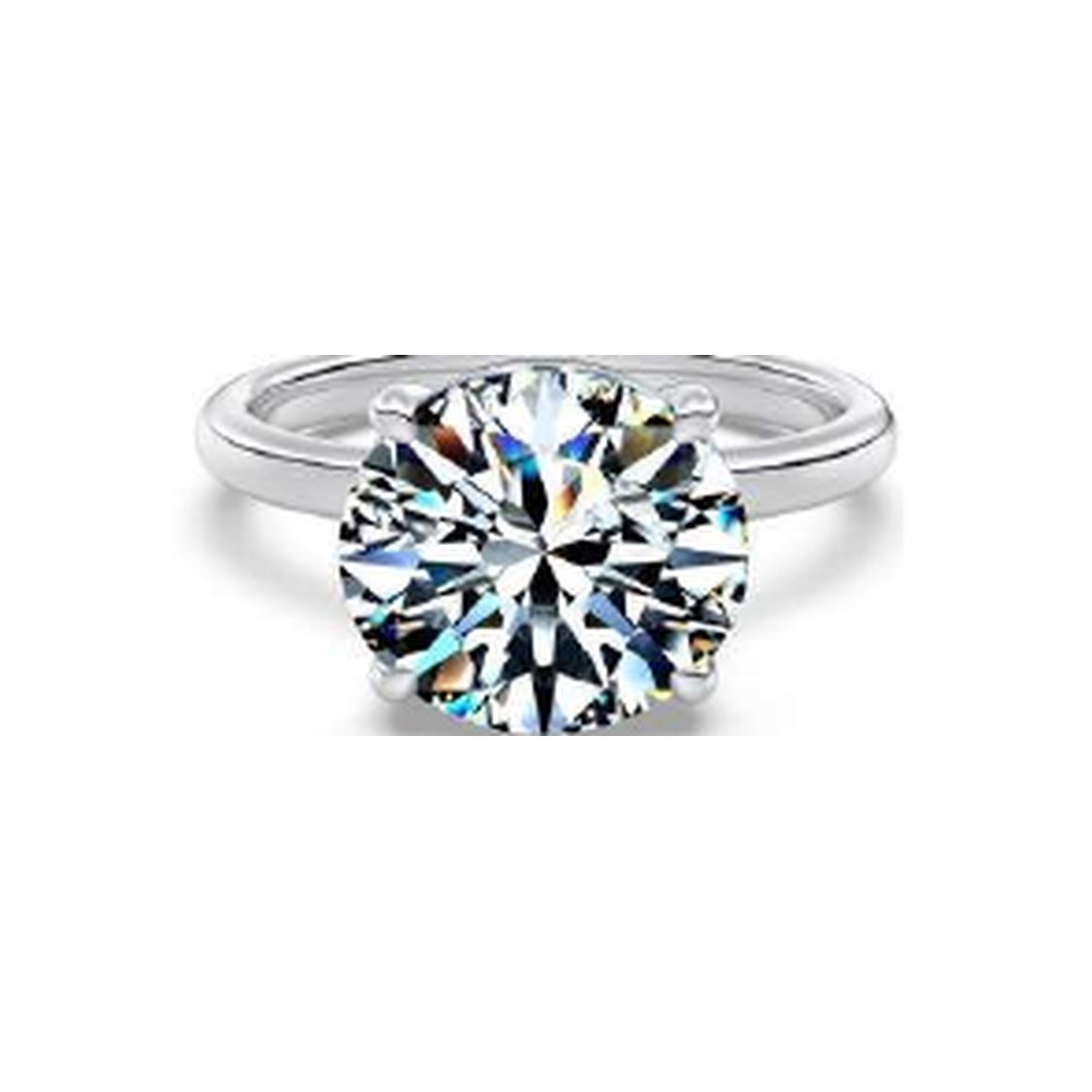 11mm round solitaire moissanite ring - DO120089-S-W-WH#7