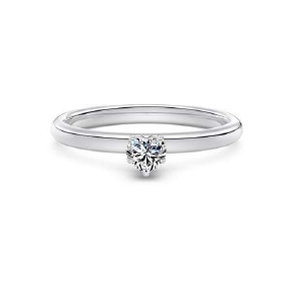 4mm round solitaire moissanite ring - DO120090-S-W-WH#7
