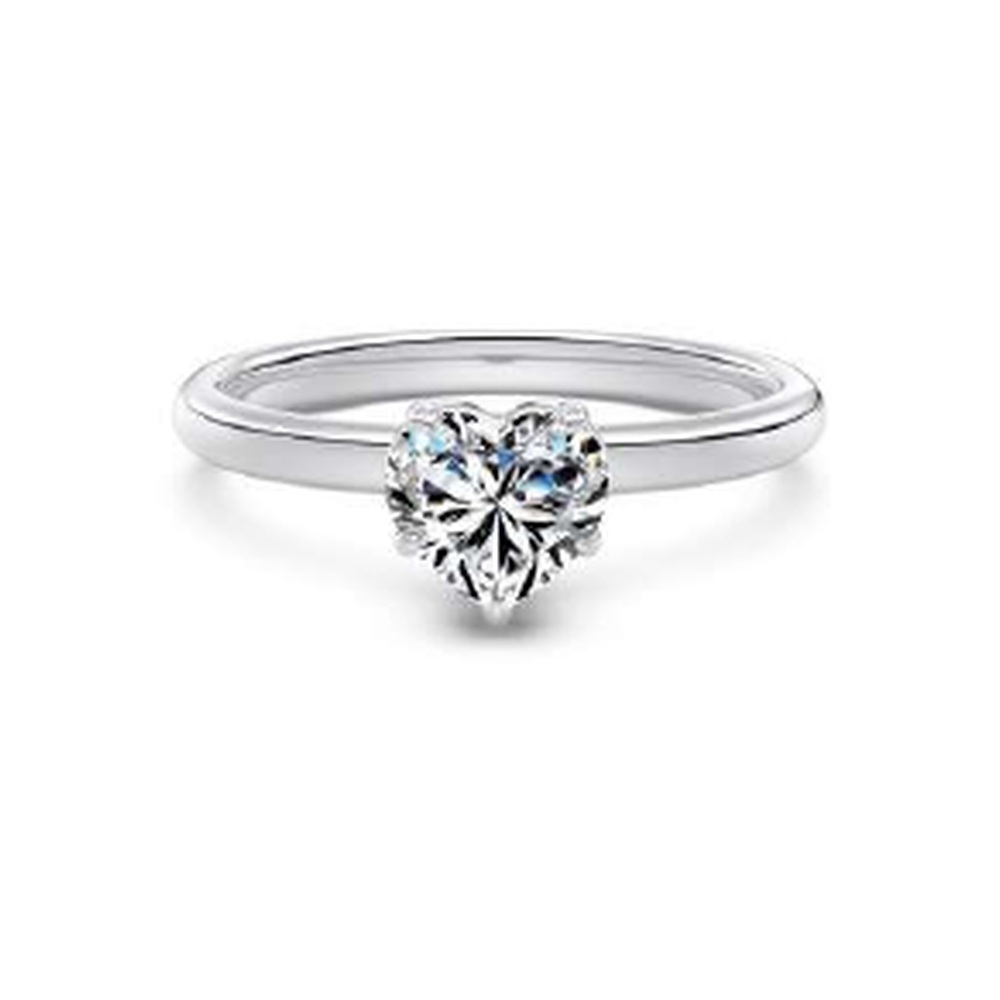 6.5mm round solitaire moissanite ring - DO120093-S-W-WH#7