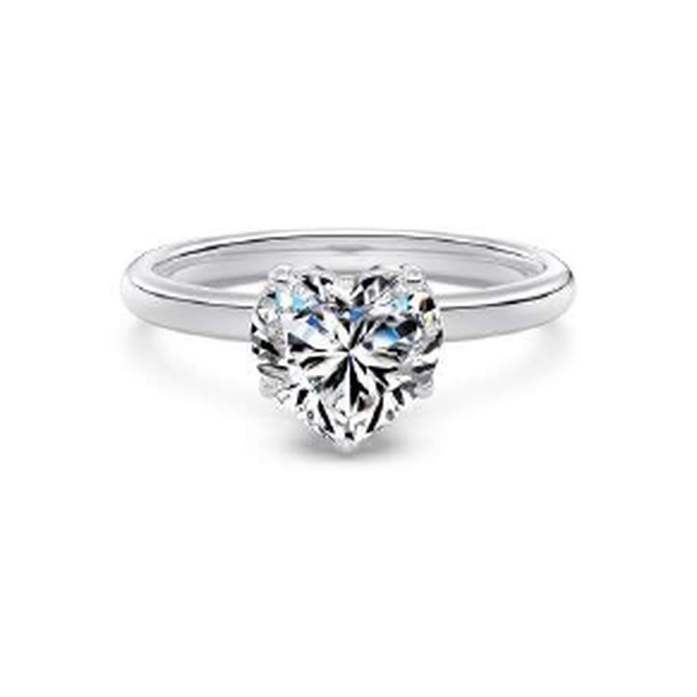 8mm round solitaire moissanite ring - DO120094-S-W-WH#7