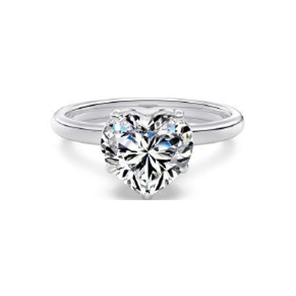 9mm round solitaire moissanite ring - DO120095-S-W-WH#7