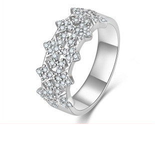 Three stone moissanite silver ring - AMR-2026-035