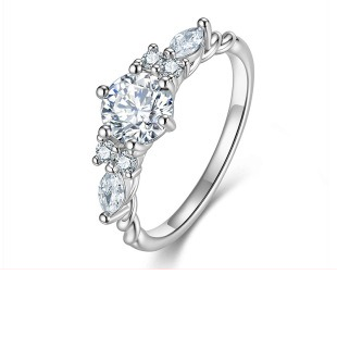 Minimal moissanite promise ring - AMR-2026-036