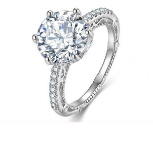 Floral halo moissanite ring - AMR-2026-064