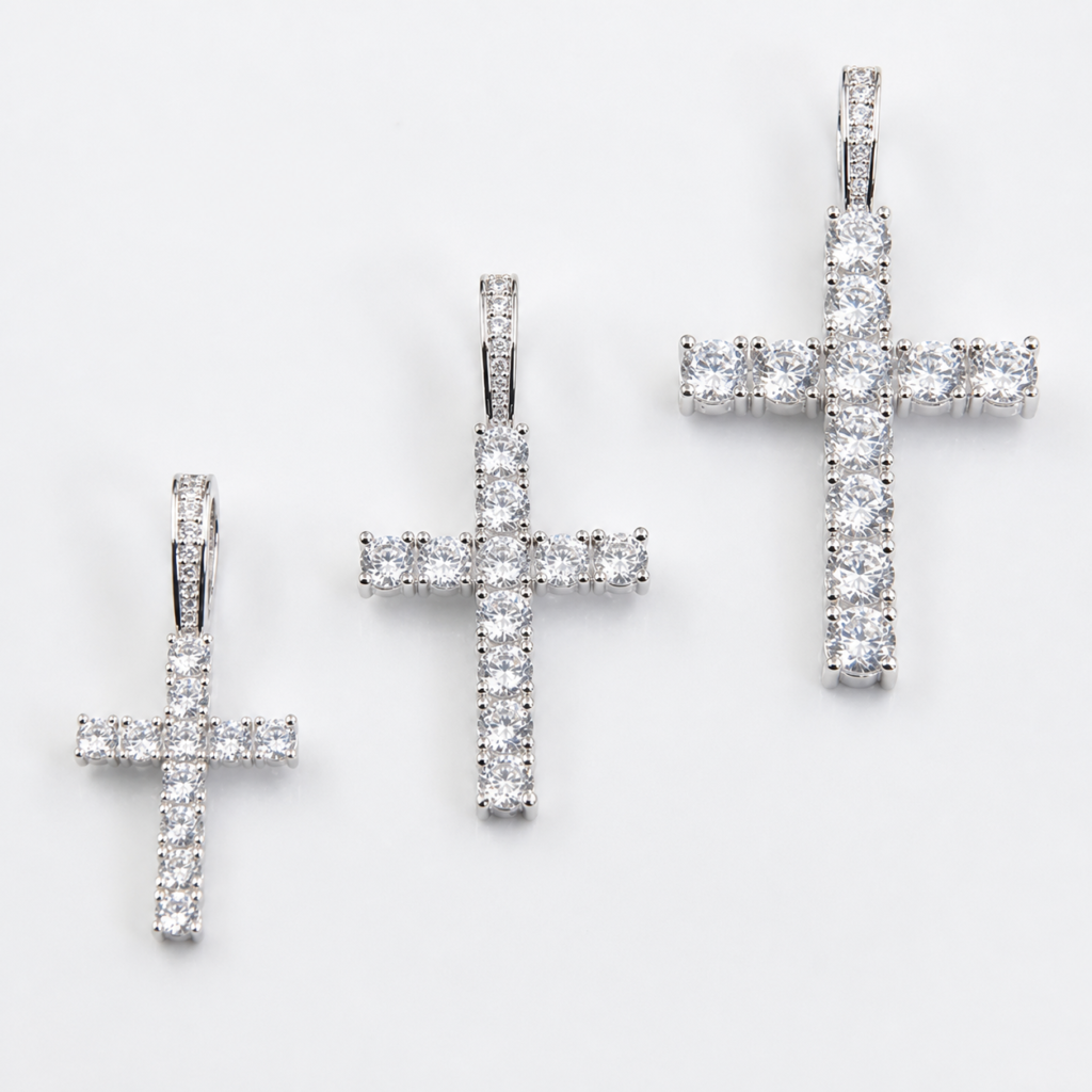 Product image: Classic Moissanite Cross Pendant Size Collection