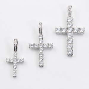 Classic Moissanite Cross Pendant Size Collection