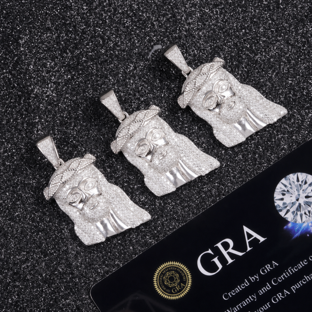 Product image: Silver Portrait Pavé Pendant Collection