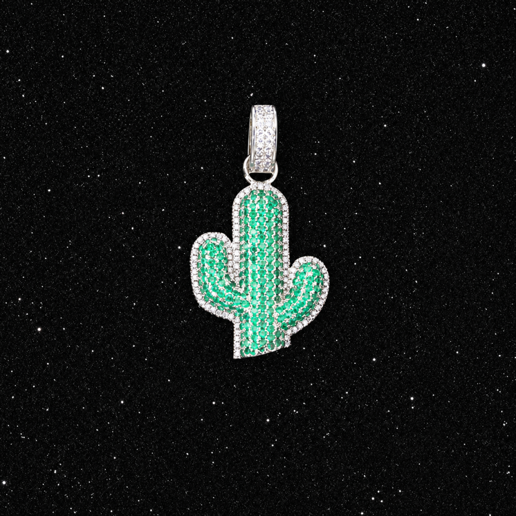 Product image: Green Cactus Moissanite Pendant