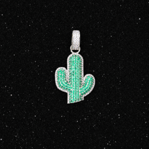 Green Cactus Moissanite Pendant