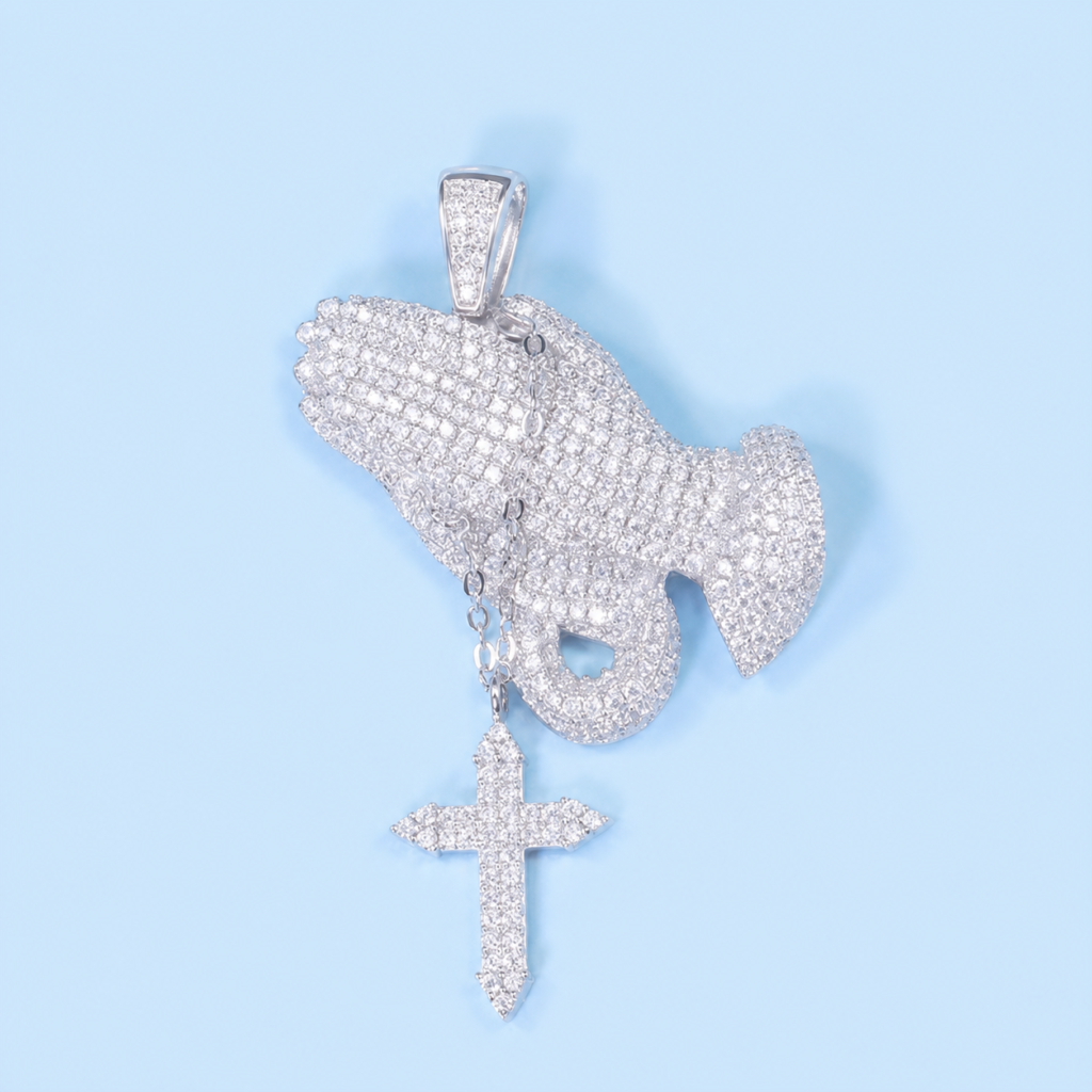 Product image: Fish and Cross Moissanite Pendant