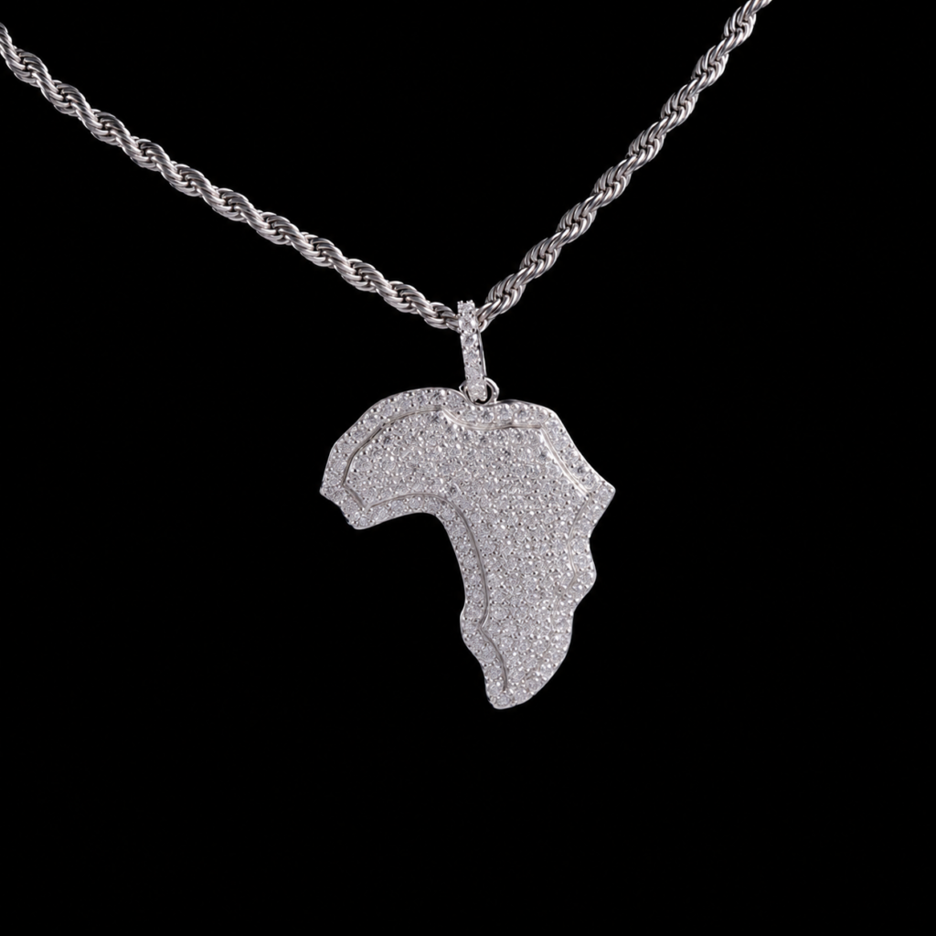 Product image: Africa Map Moissanite Pendant Necklace