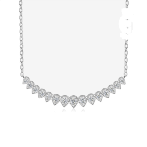 Heart Cluster Moissanite Pendant Necklace, 925 Sterling Silver | NK-029