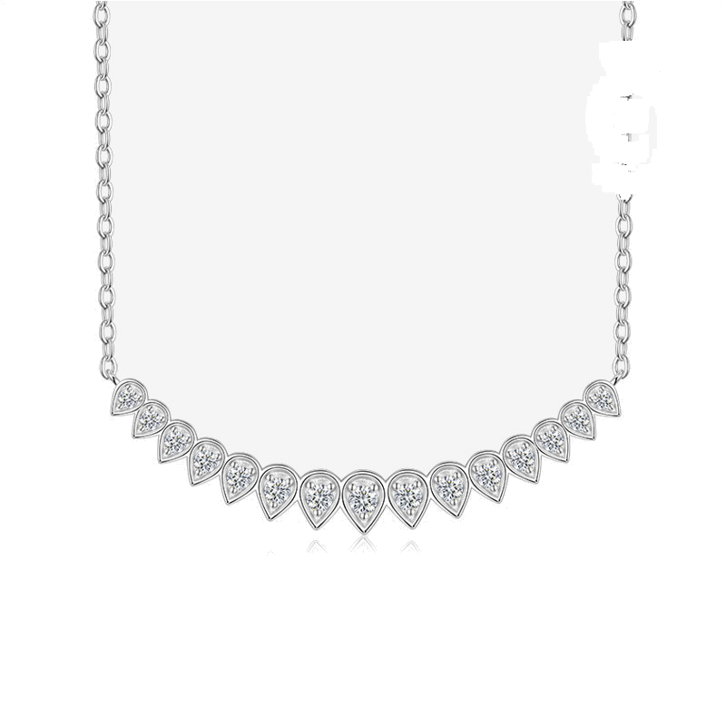 Product image: Heart Cluster Moissanite Pendant Necklace, 925 Sterling Silver | NK-029