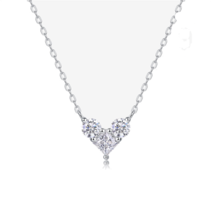 Rectangular Pavé Moissanite Pendant Necklace, 925 Sterling Silver | NK-030