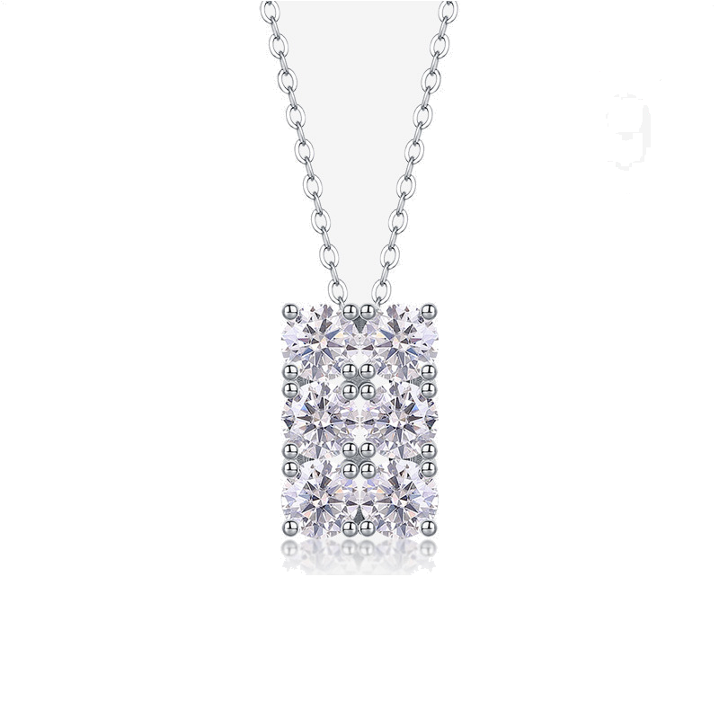 Product image: Star Charm Moissanite Pendant Necklace, 925 Sterling Silver | NK-031