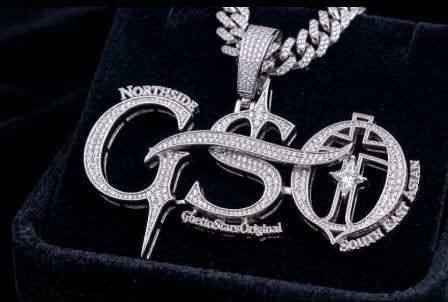 Finished custom 925 sterling silver moissanite logo pendant